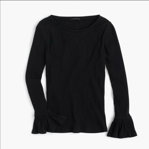 Jcrew black ribbed long sleeve with Bell Wrists MD